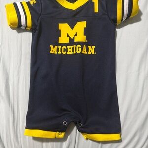 Michigan Kids One Piece Bodysuit - Navy and Yellow